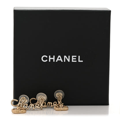 Chanel Metal CC Turnlock Climber Clip On Earrings Gold 5 of 5