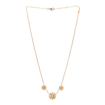 Christian Dior 18K Yellow Gold Diamond Mother of Pearl Rose Des Vents 3-Station Necklace 3 of 8