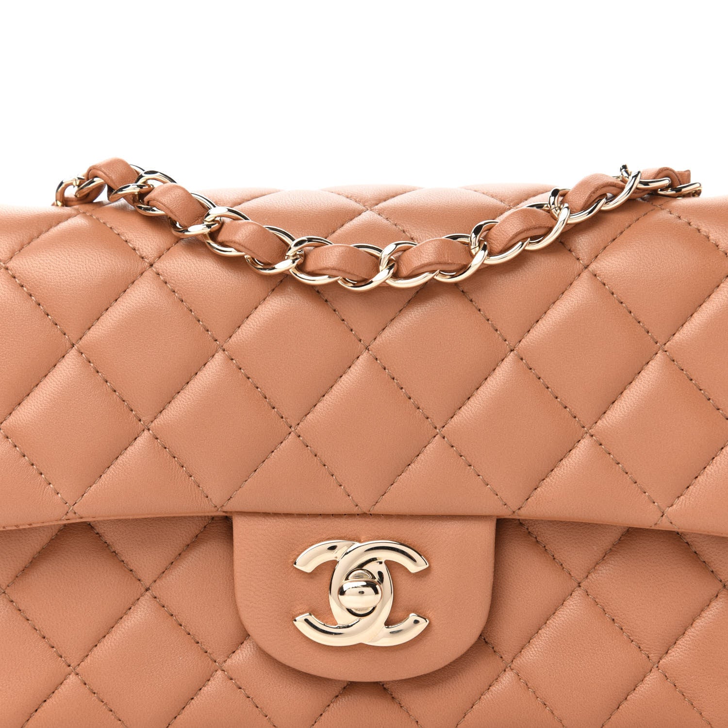 Chanel Lambskin Quilted Mini Rectangular Flap Brown 10 of 11