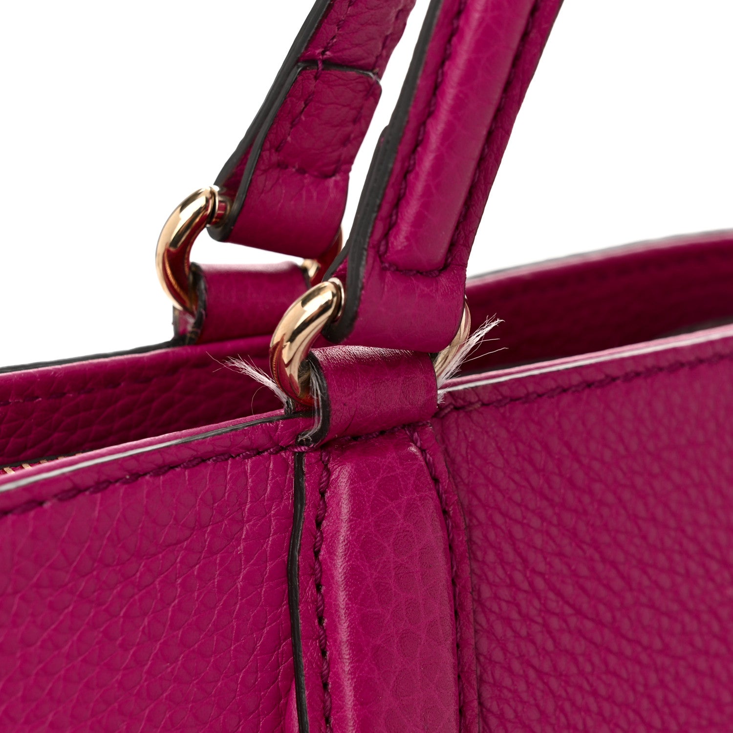 Gucci Pebbled Calfskin Small Soho Top Handle Bag Bright Bougainvillea 12 of 12