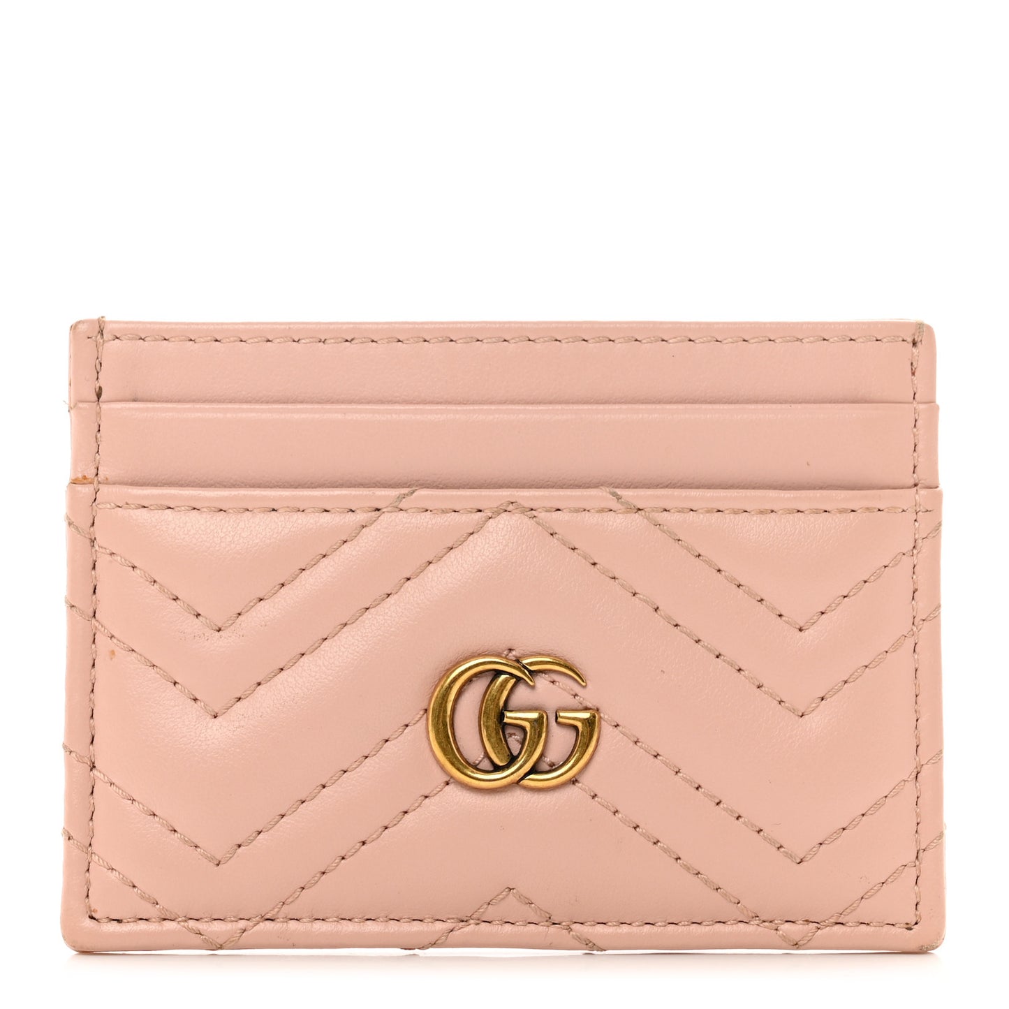 Calfskin Matelasse GG Marmont Card Holder Perfect Pink