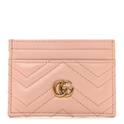 Gucci Calfskin Matelasse GG Marmont Card Holder Perfect Pink 1 of 6