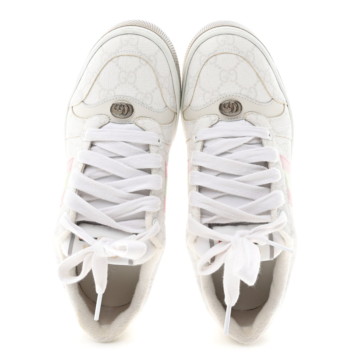 GG Monogram Web Screener Sneakers 38 White Grey Pink