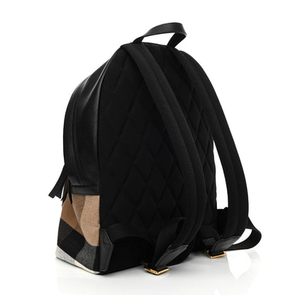 Burberry Mega Check Calfskin Abbeydale Simple Backpack Black Camel 4 of 9