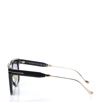 Tom Ford Alex Squared Sunglasses TF541 Shiny Black Gradient Brown 3 of 8
