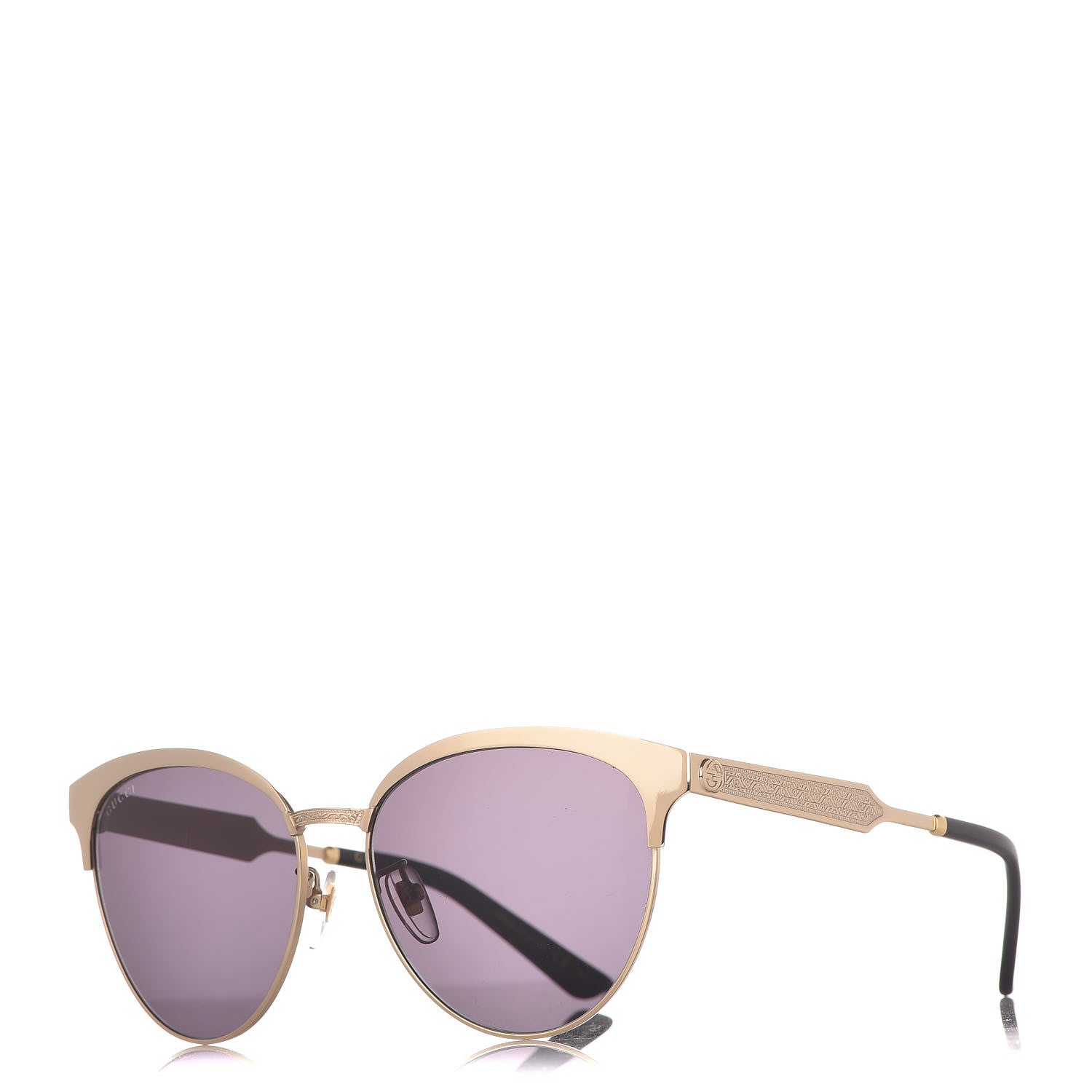 Gucci Round Metal GG0074S Sunglasses Gold 1 of 7