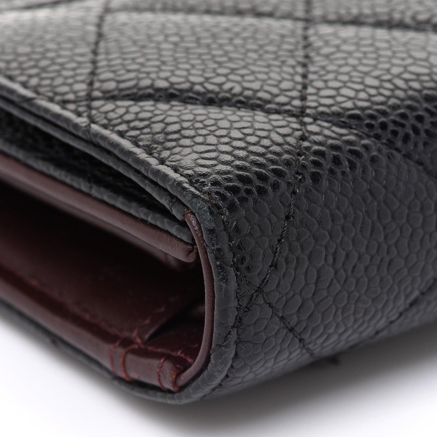 Caviar Quilted Large Flap Wallet Black
