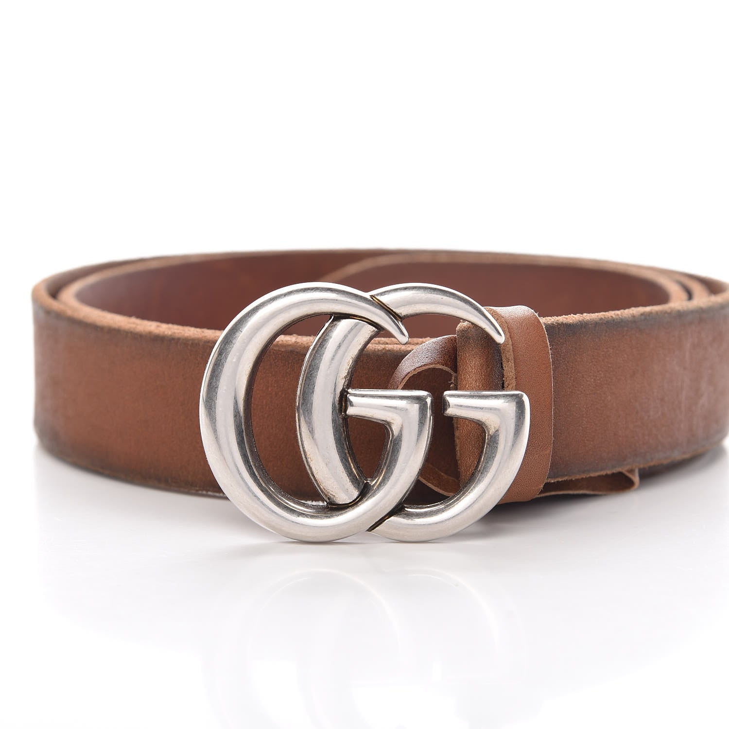 Gucci Cuoio Toscano Nickel Double Double G 30mm Belt 95 38 Cuir 7 of 9
