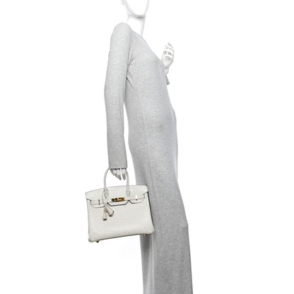 Hermes Ostrich Birkin 30 Gris Perle 2 of 12