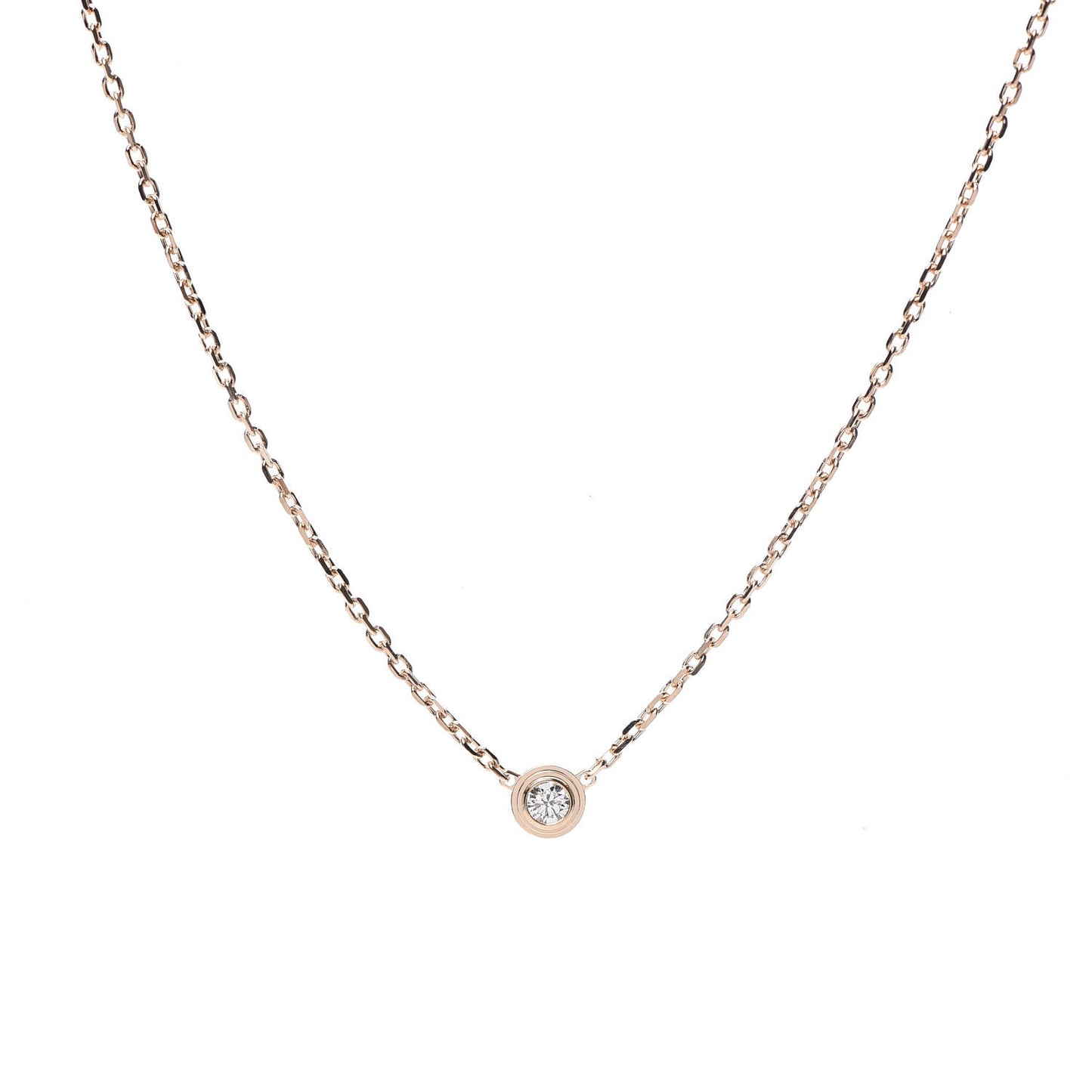 18K Pink Gold Diamond XS D'Amour Pendant Necklace