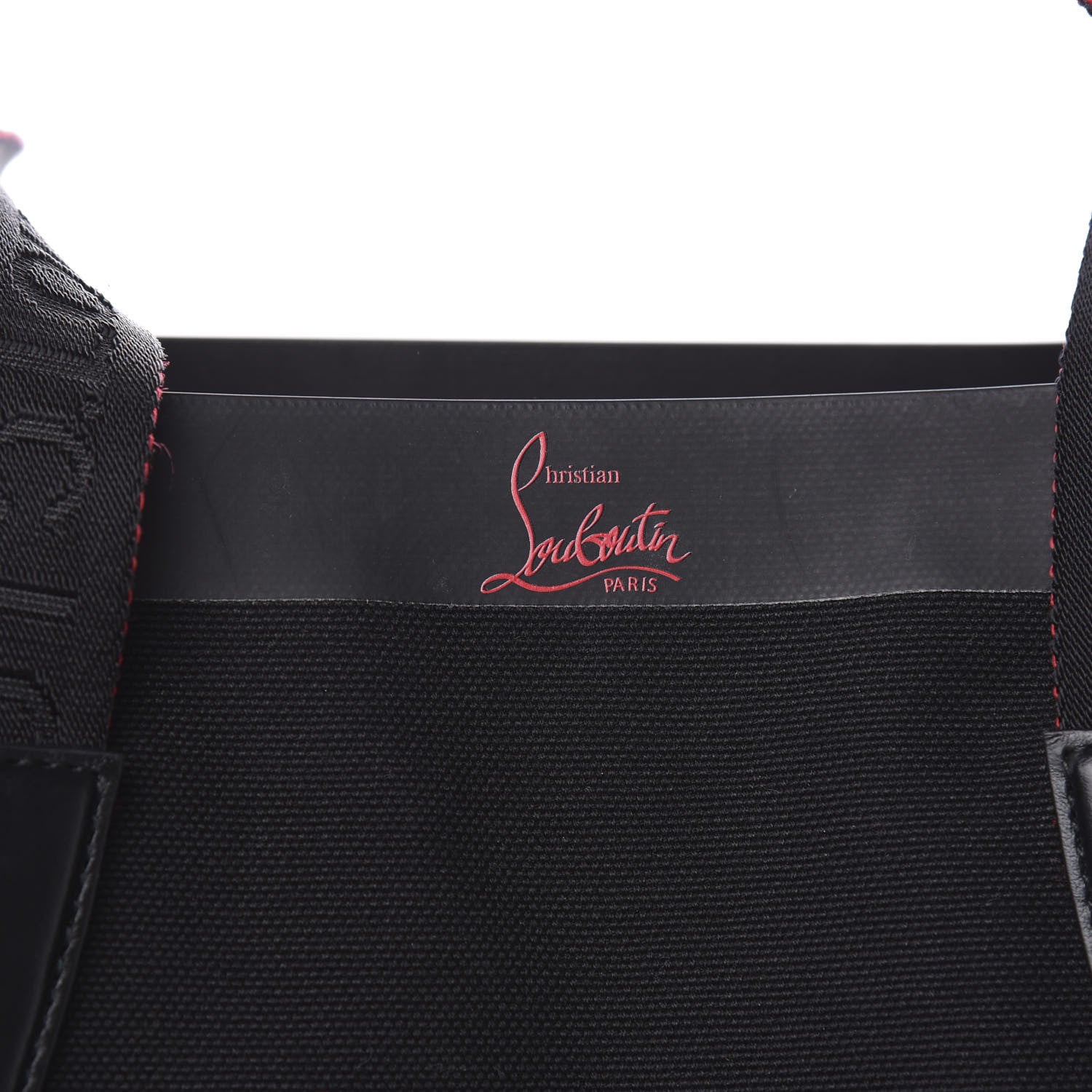 Christian Louboutin Braided Canvas Small Cabalace Shopper Tote Black 6 of 9