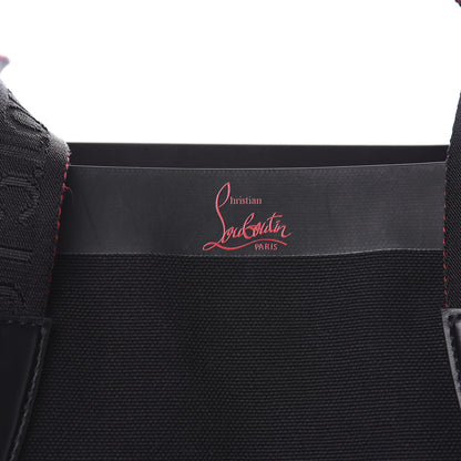 Christian Louboutin Braided Canvas Small Cabalace Shopper Tote Black 6 of 9