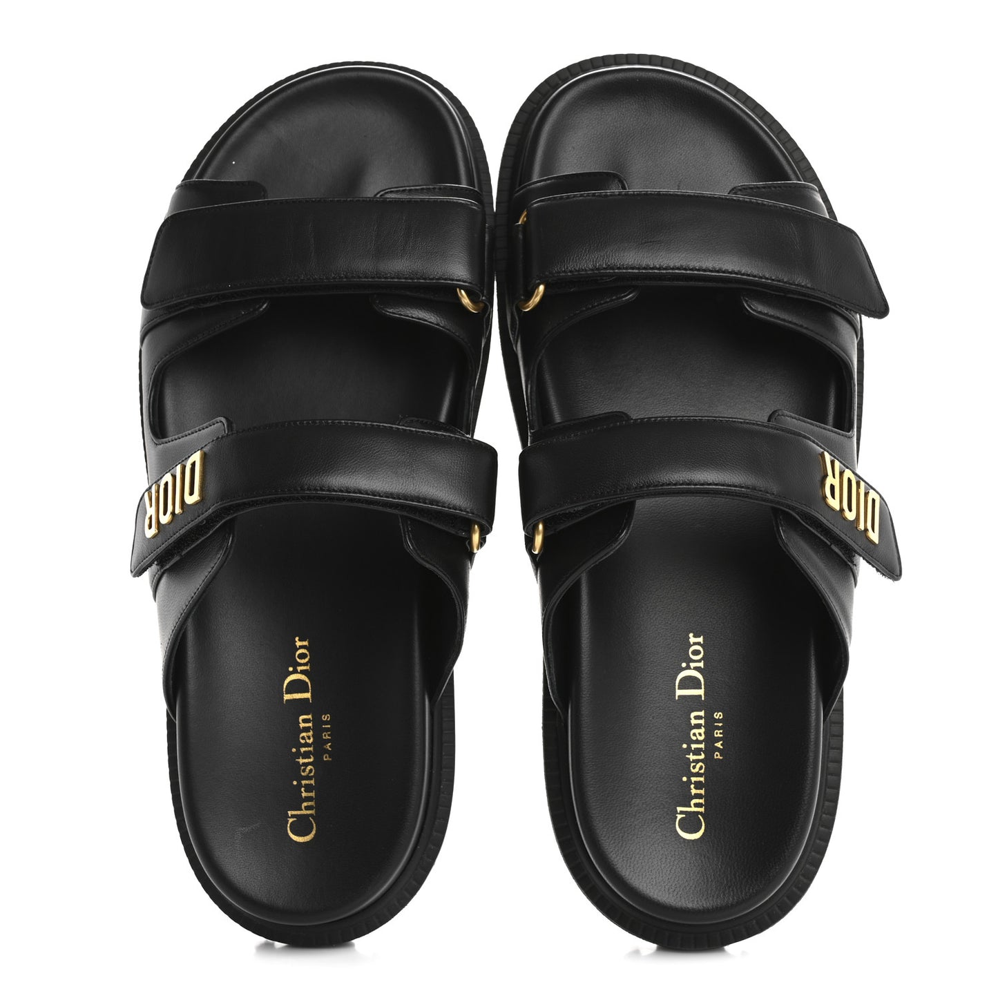 Lambskin Dioract 10mm Slide Sandals 41 Black