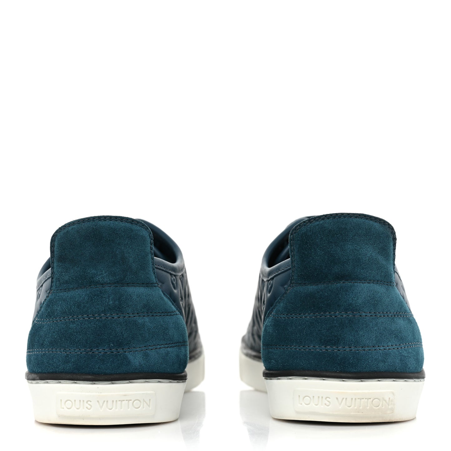 Calfskin Embossed Monogram Punchy Sneakers 38.5 Blue