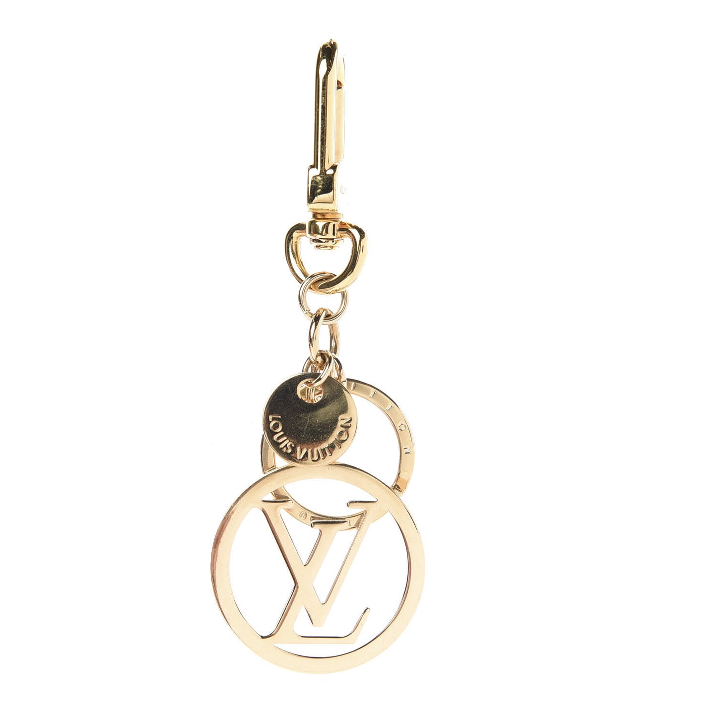 LV Circle Bag Charm Key Holder Gold