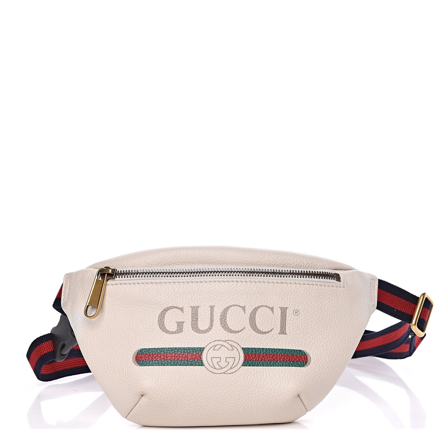 Gucci Grained Calfskin Small Logo Belt Bag White 1 of 12