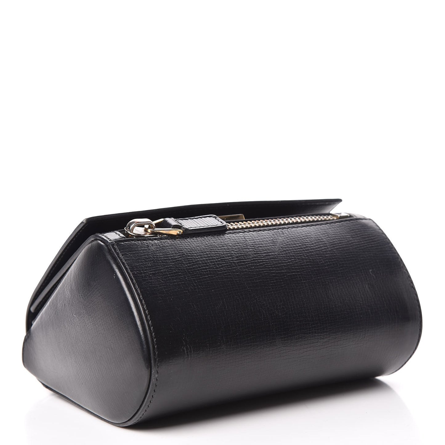 Textured Calfskin Mini Pandora Box Crossbody Bag Black