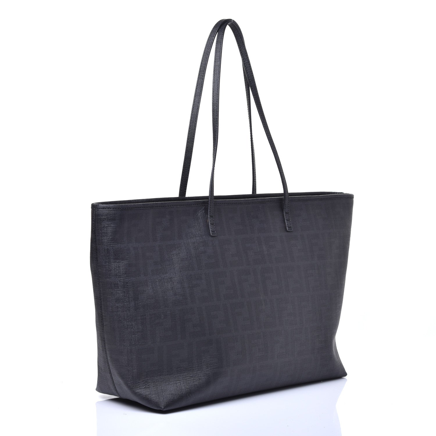 Fendi Zucca Spalmati Medium Roll Tote Black 3 of 12