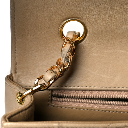Chanel Lambskin Quilted Medium Single Flap Beige 13 of 17