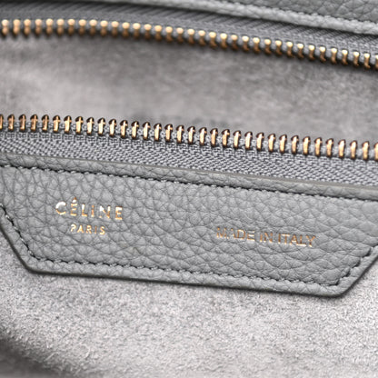 Celine Drummed Calfskin Mini Luggage Kohl 6 of 10