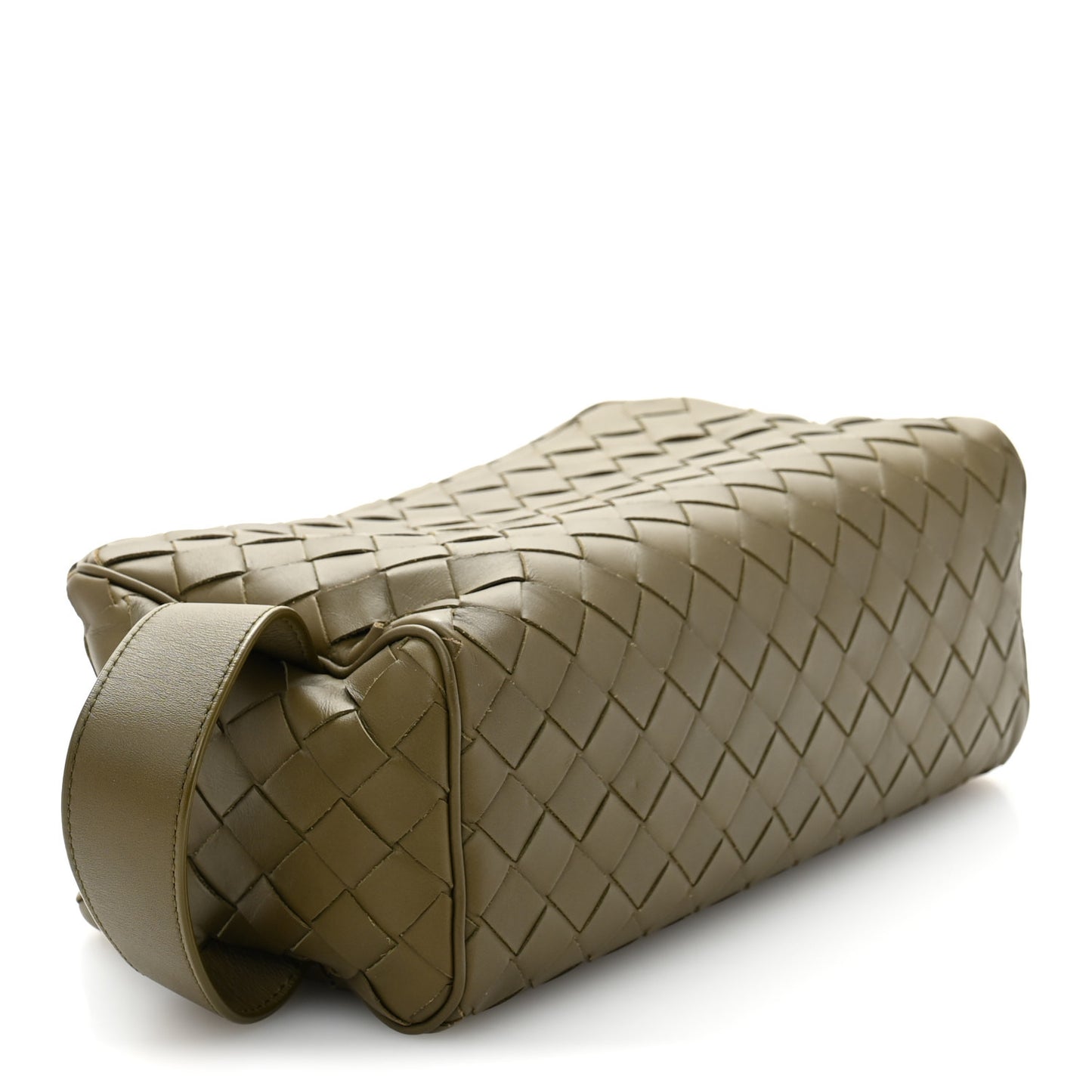 Calfskin Intrecciato Travel Pouch Mud