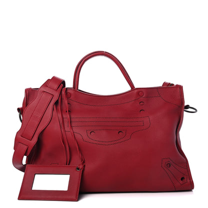Balenciaga Veau Soyeux Perforated Blackout City Rouge Groseille 1 of 4