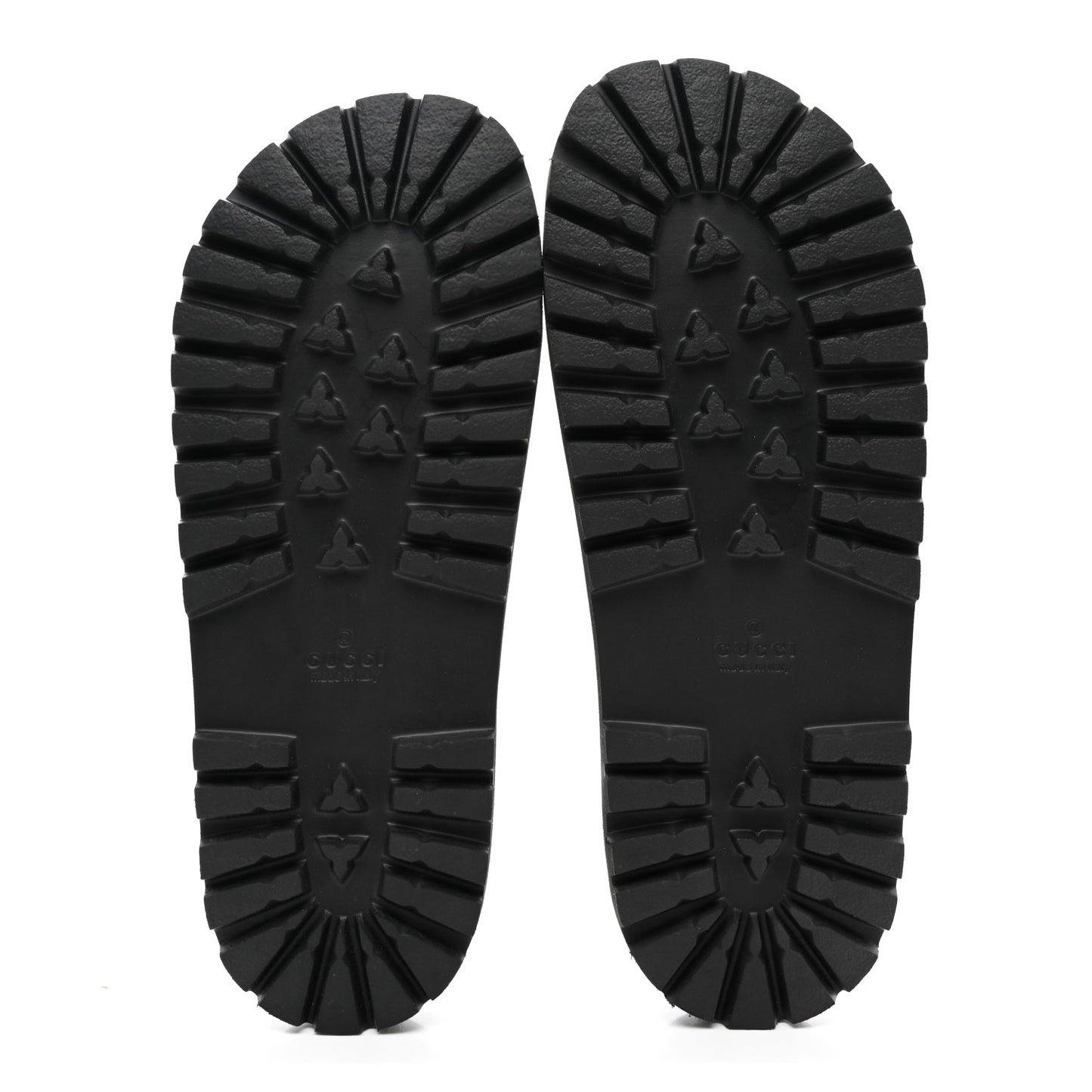 GG Supreme Monogram Tiger Mens Lug Sole Slide Sandals 8 9 Ebony
