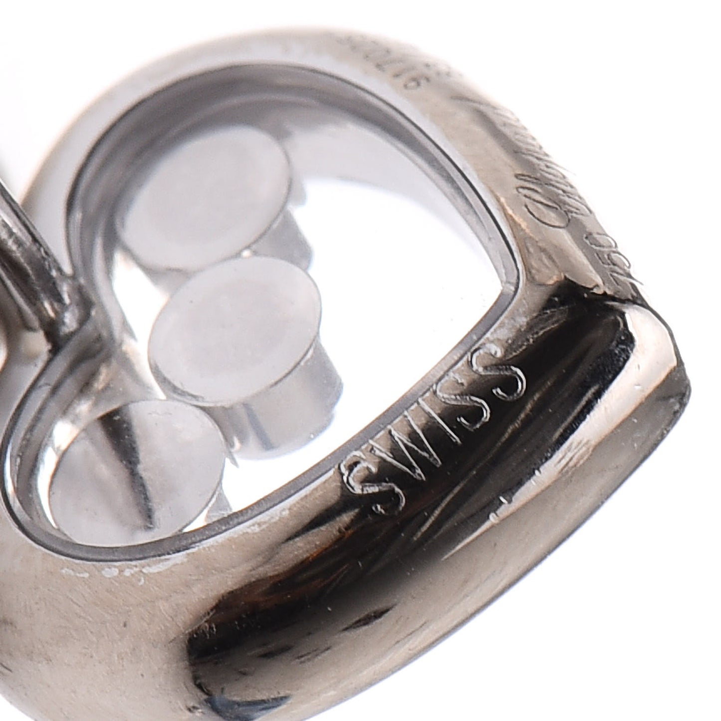 18K White Gold 3 Happy Diamonds Icons Heart Earrings