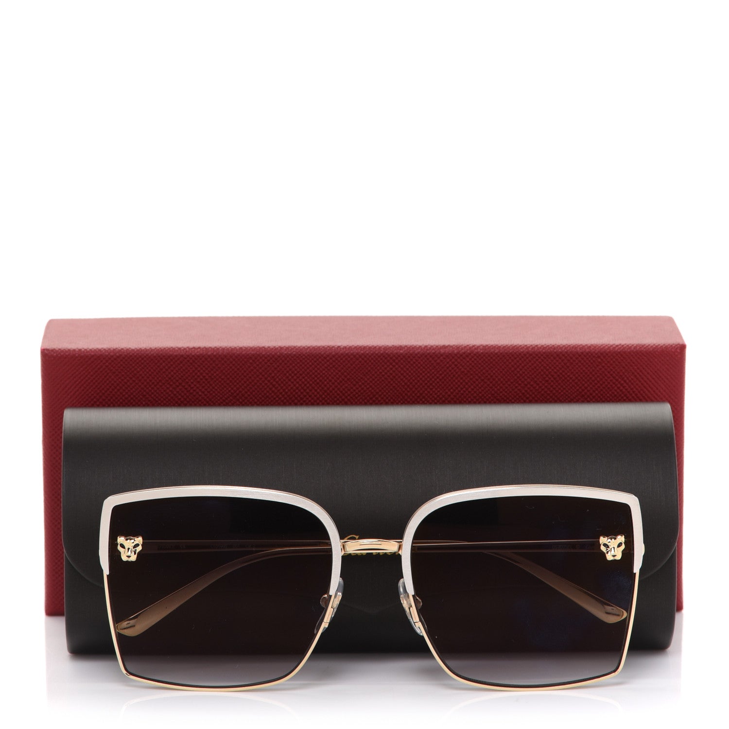 Cartier Panthere De Cartier Square Sunglasses Gold 8 of 8