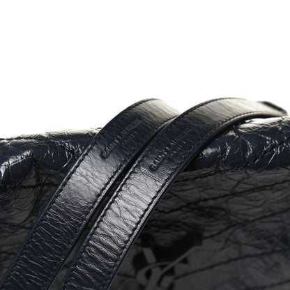 Saint Laurent Crinkled Calfskin Matelasse Monogram Medium Niki Chain Satchel Dark Blue 15 of 15