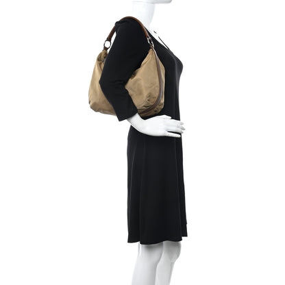 Prada Tessuto Nylon Saffiano Hobo Cammeo 2 of 11