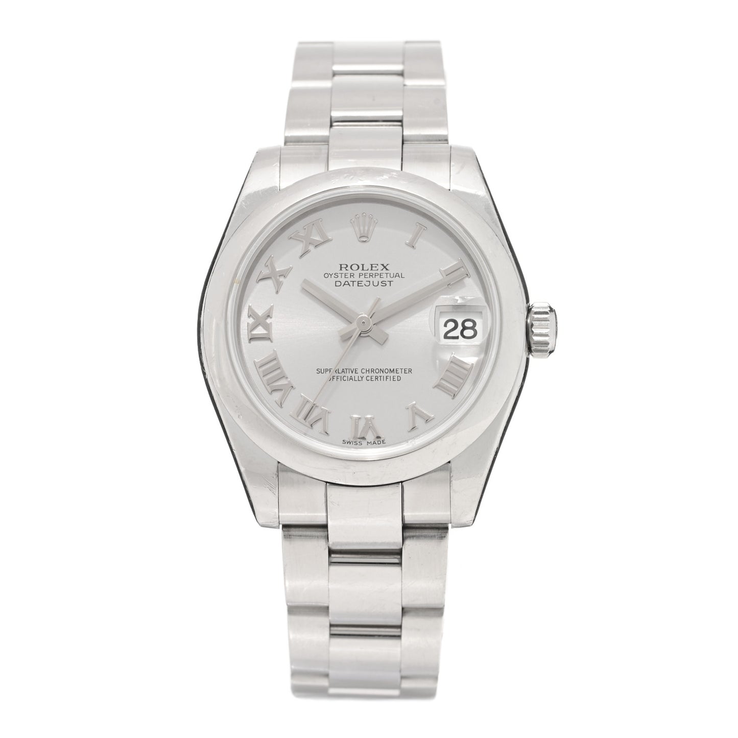 Stainless Steel 31mm Oyster Perpetual Datejust Watch Silver Roman 178240