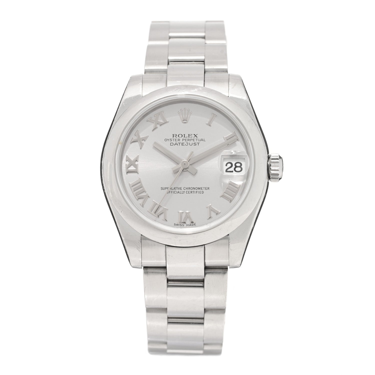 Rolex Stainless Steel 31mm Oyster Perpetual Datejust Watch Silver Roman 178240 1 of 5