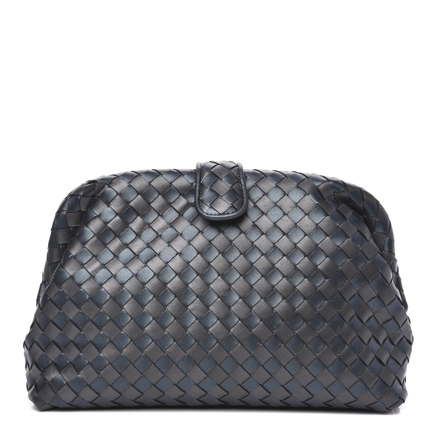Metallic Nappa Intrecciato The Lauren 1980 Clutch Quetsche Antique Silver