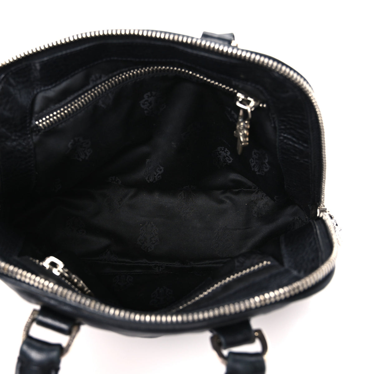 Chrome Hearts Calfskin Cross Embellished Slouchy Mo Black 5 of 9