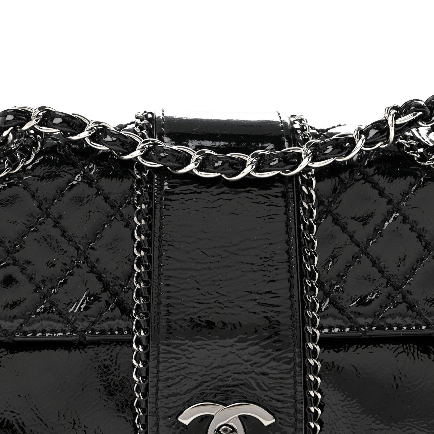 Patent Medium Madison Flap Black