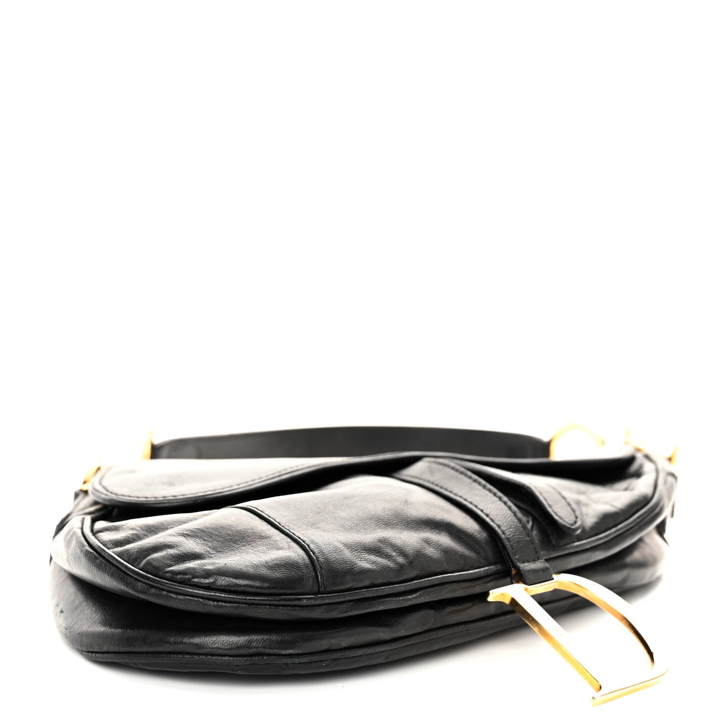 CHRISTIAN DIOR Calfskin Saddle Bag Black