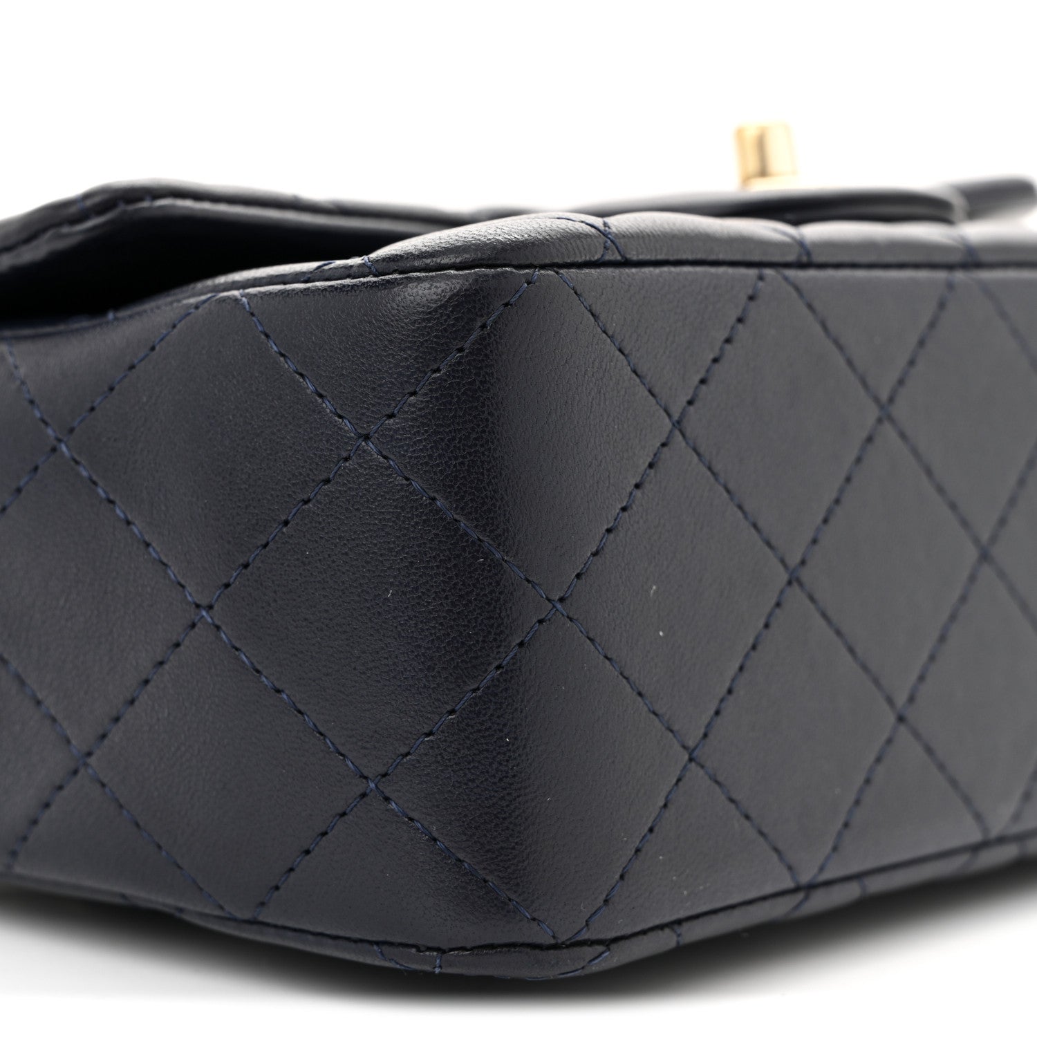 Chanel Lambskin Quilted Mini Top Handle Rectangular Flap Navy Blue 9 of 12