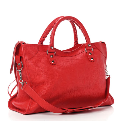 Balenciaga Vibrato Calfskin Classic Silver Hardware City Rouge Cerise 2 of 8