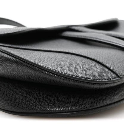 Christian Dior Grained Calfskin Saddle Bag With Strap Black 9 of 12