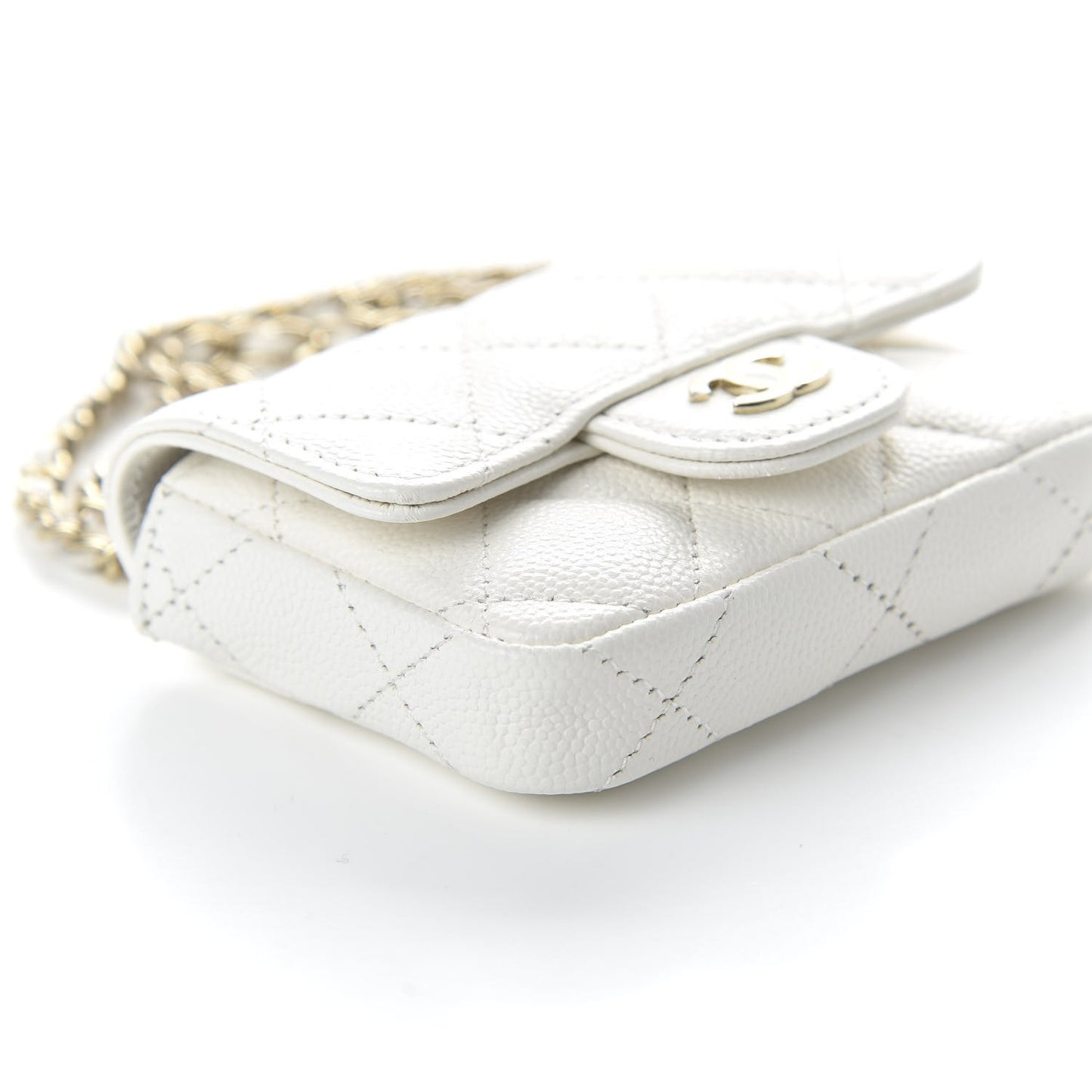 Caviar Quilted Belt Bag White