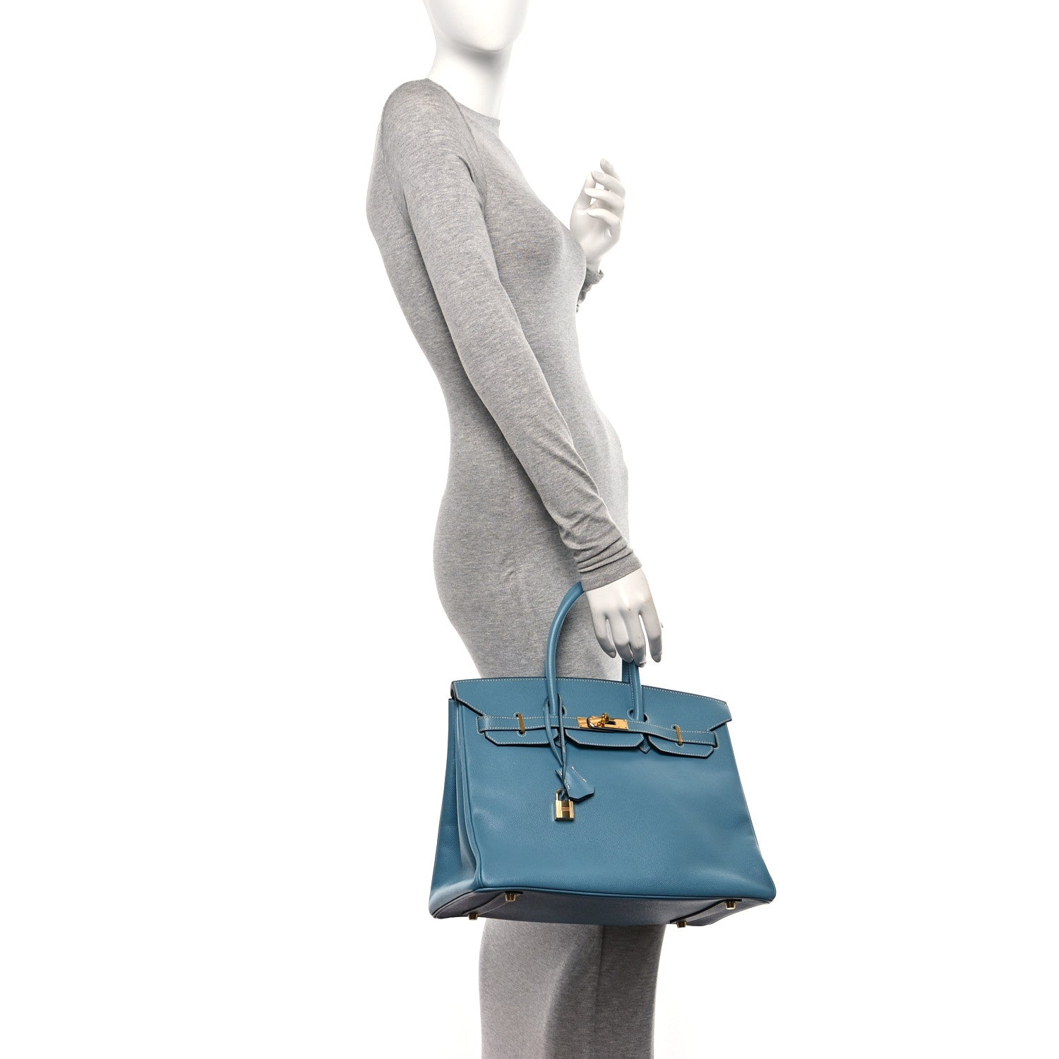 Hermes Epsom Birkin 35 Blue Jean 2 of 22