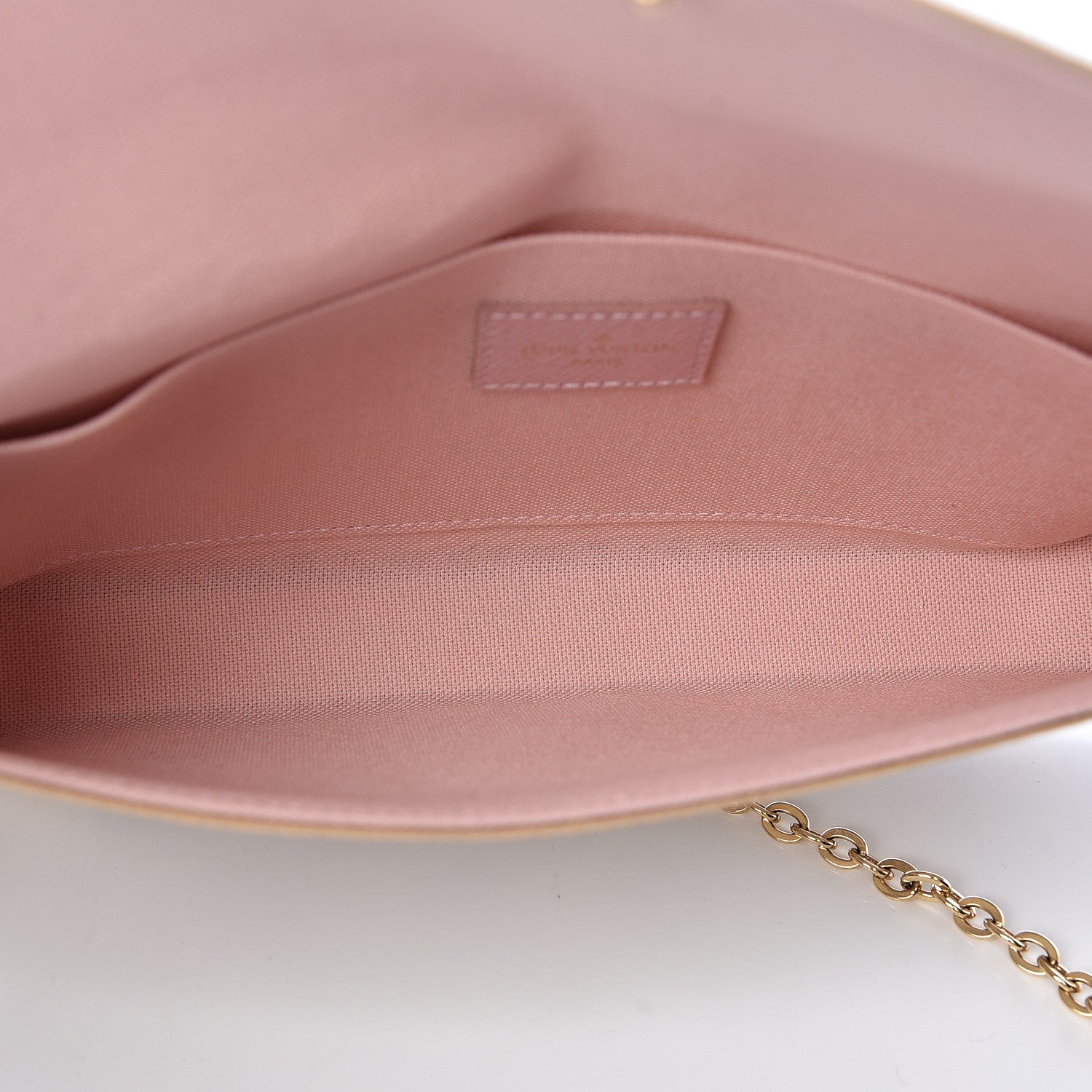 Louis Vuitton Damier Azur Pochette Felicie Chain Wallet Rose Ballerine 6 of 13