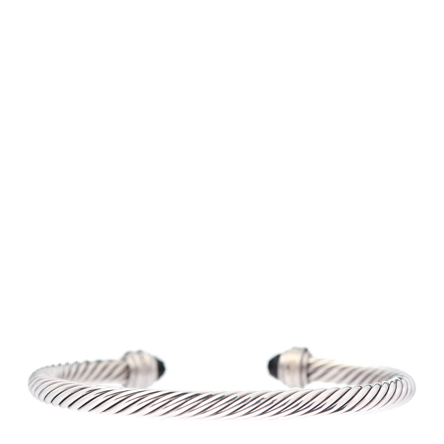 David Yurman Sterling Silver Diamond Black Onyx 5mm Cable Classics Princess Bracelet 3 of 4
