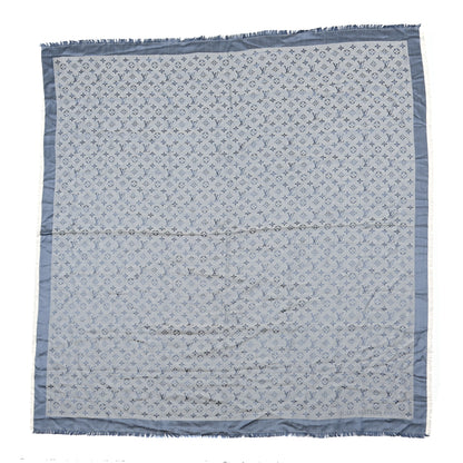 Louis Vuitton Silk Wool Monogram Denim Shawl Light Blue 1 of 3