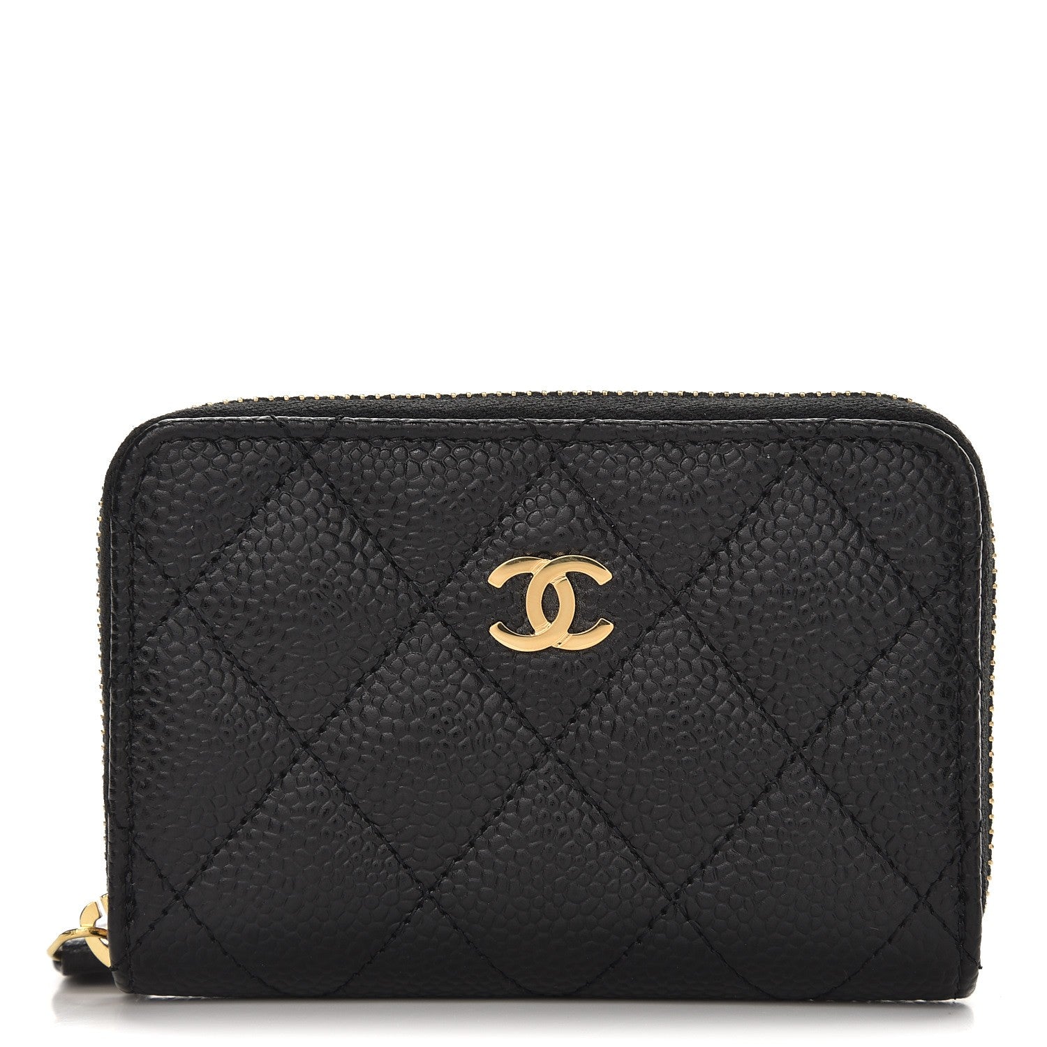 Chanel Caviar Quilted Zip Coin Purse Black 1 of 8