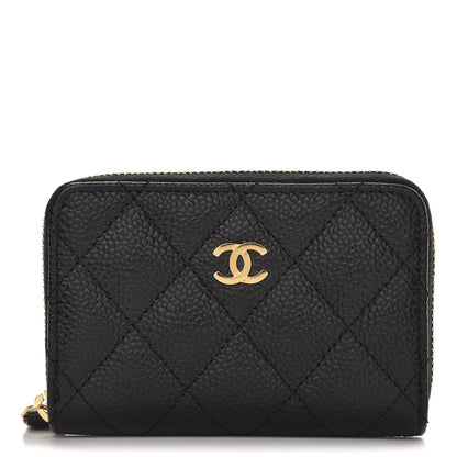 Chanel Caviar Quilted Zip Coin Purse Black 1 of 8
