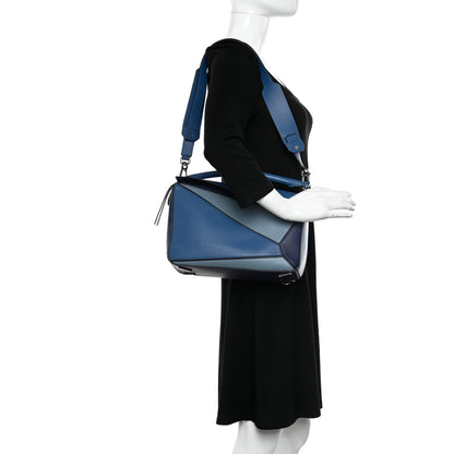 Loewe Calfskin Medium Puzzle Bag Marine Stone Steel Blue 2 of 10
