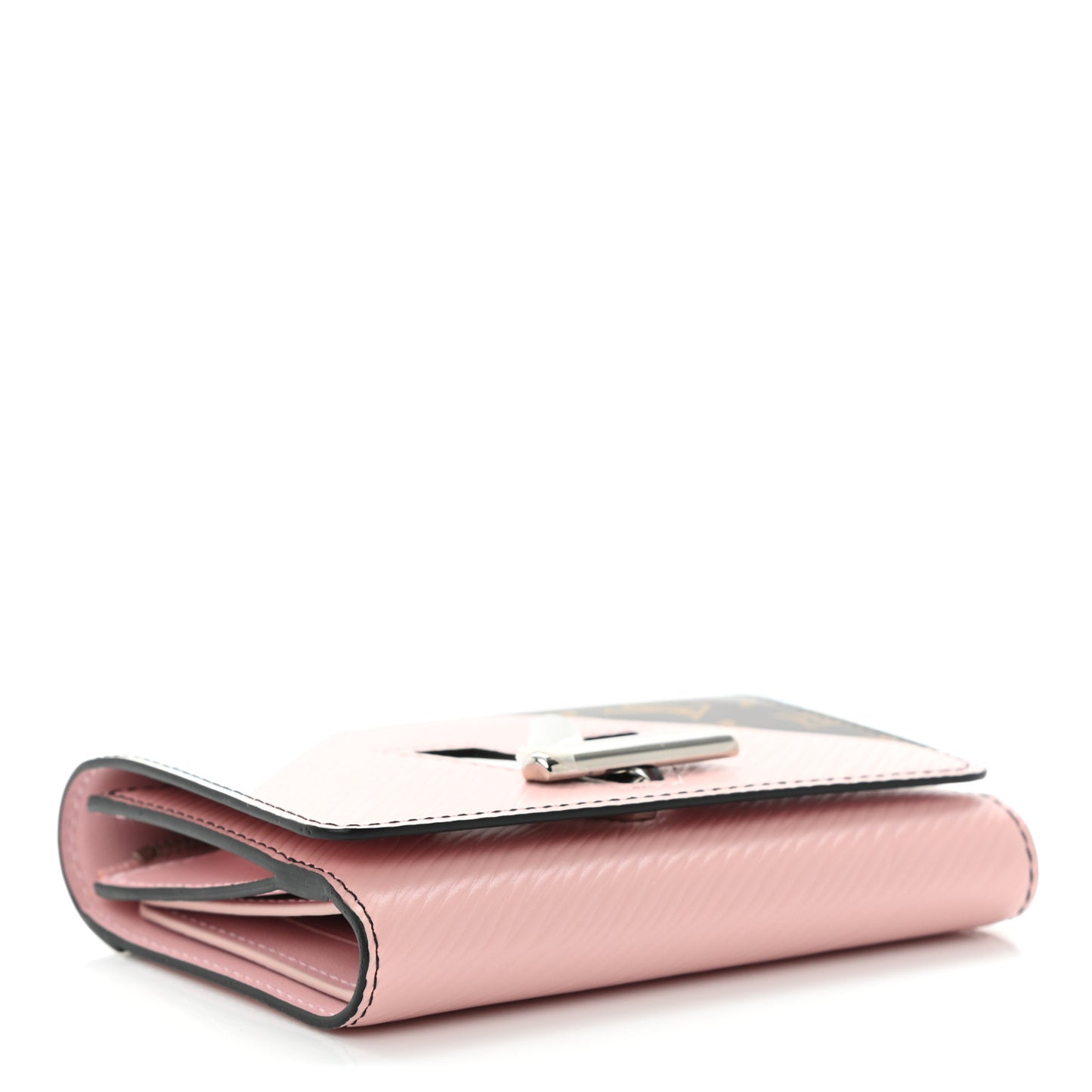Epi Monogram Tape Twist Compact Wallet Rose White