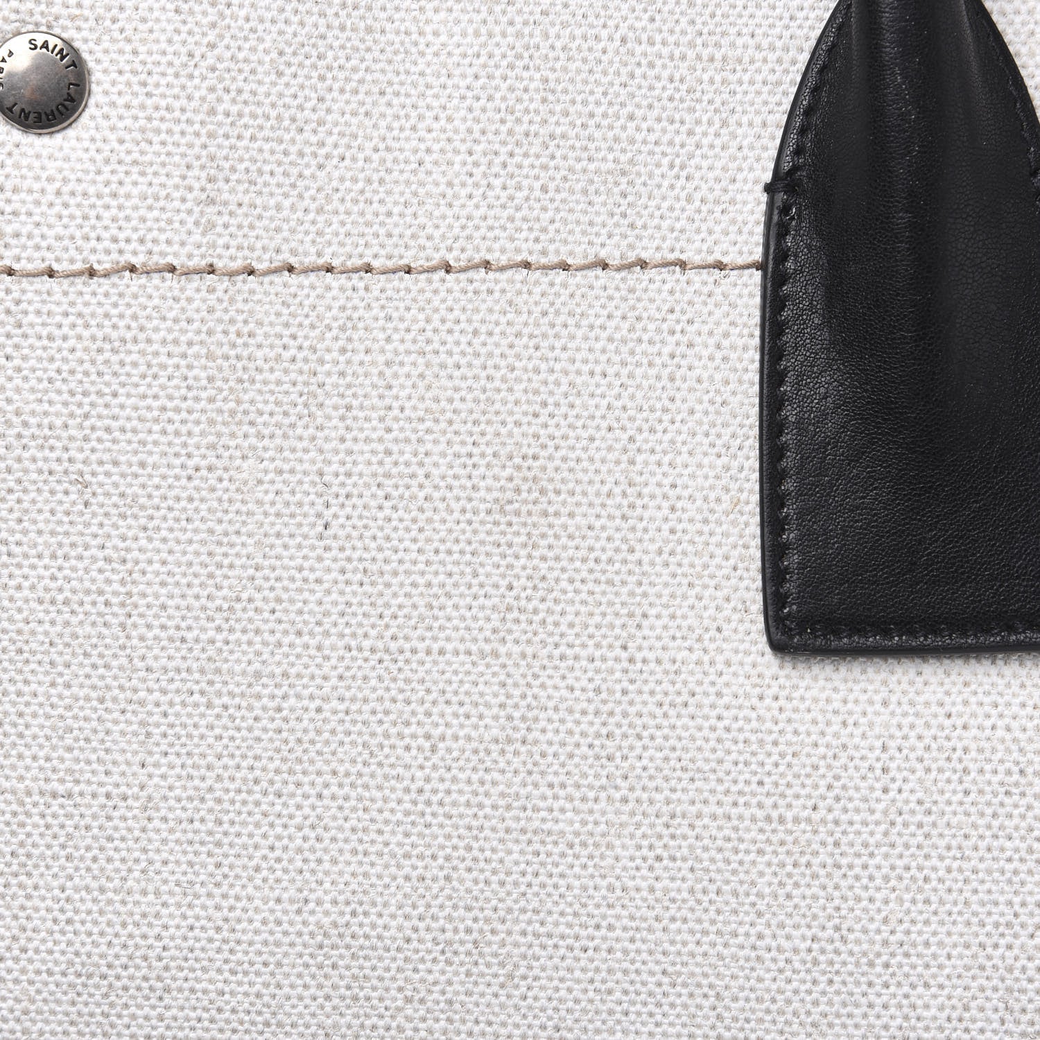 Saint Laurent Linen Calfskin Rive Gauche Tote Optic White 8 of 8